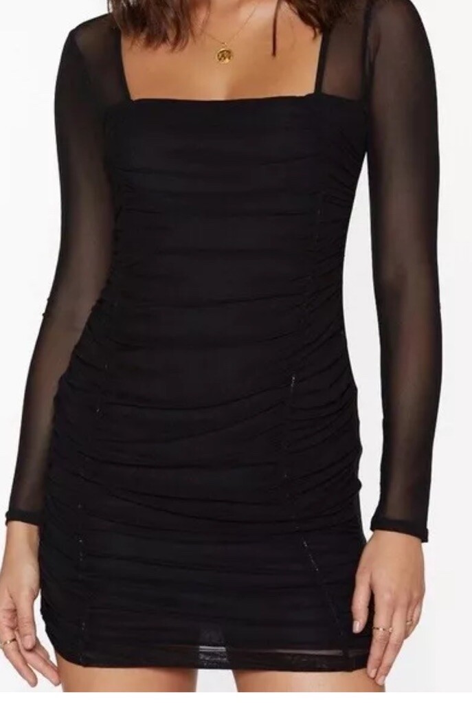 nasty gal sheer dress Women's Khaki Sequin Sheer Boat Neck Maxi Dress