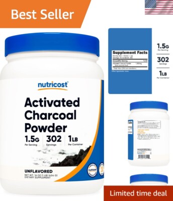 Activated Charcoal Powder 1lb - Food Grade Powder, Toothpaste, Facemask, Odor...
