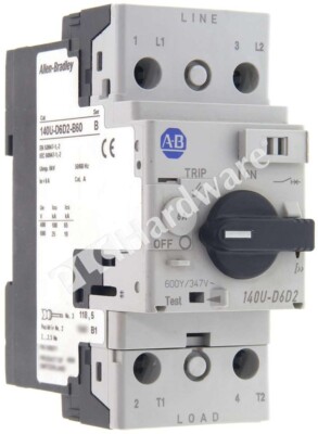 Allen Bradley 140U-D6D2-B60 Series B 2-Pole 6A Current Limiting Circuit Breaker
