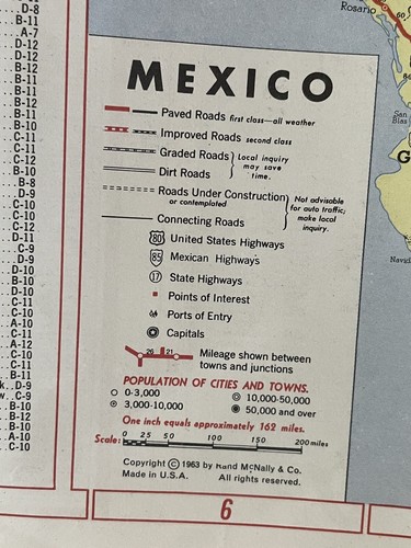 Mobil Oil Socony Southwest Advertising Road Map 1963 Gas Oil Rand McNally Vtg - Picture 6 of 7