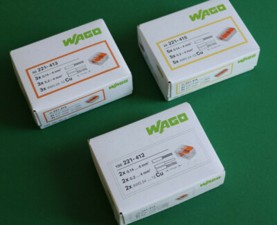 WAGO Klemmen 100x 221-412 + 50x 221-413 + 25x 221-415 Wagoklemmen SET 