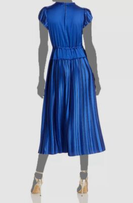 open lace back dress DOROTHEA PEACH FUZZ SILK PLEATED DRESS | CULT MIA