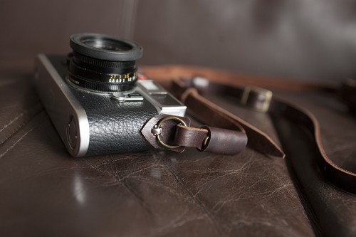 Genuine Real Leather Camera Shoulder Neck Strap for EVIL Film Camera Dark Brown - Picture 6 of 6