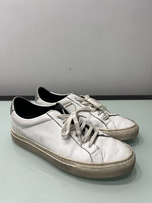 Woman By Common Projects Achilles Retro Low Sneakers 38 US 8 White Black Shoes