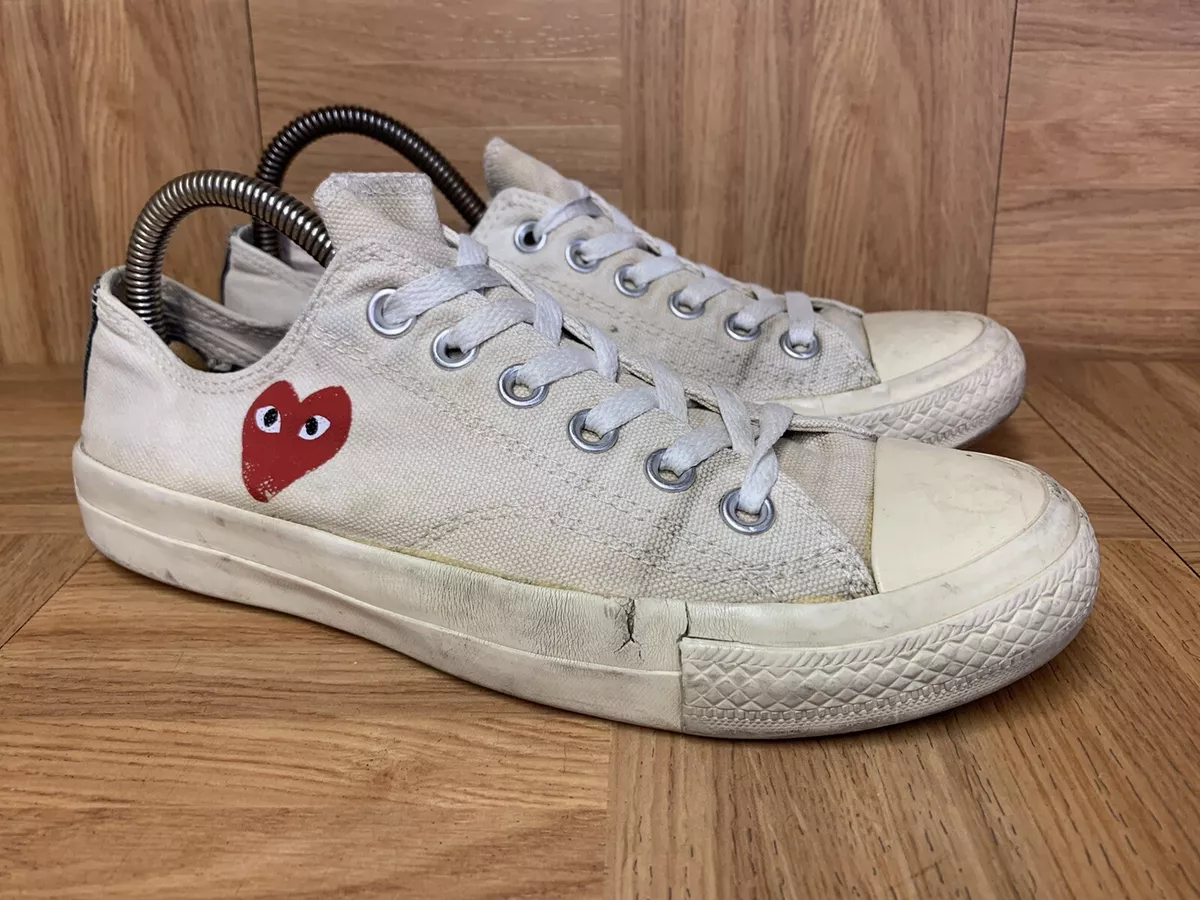 RARE🔥 Converse Comme Des Garcons Play White LO Top 70s Men&#039;s 8 eBay