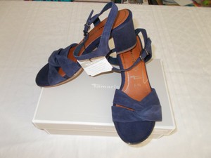 Tamaris Sandalen Sandaletten blau navy Leder Touch It Gr. 39 NEU mit Karton  | eBay