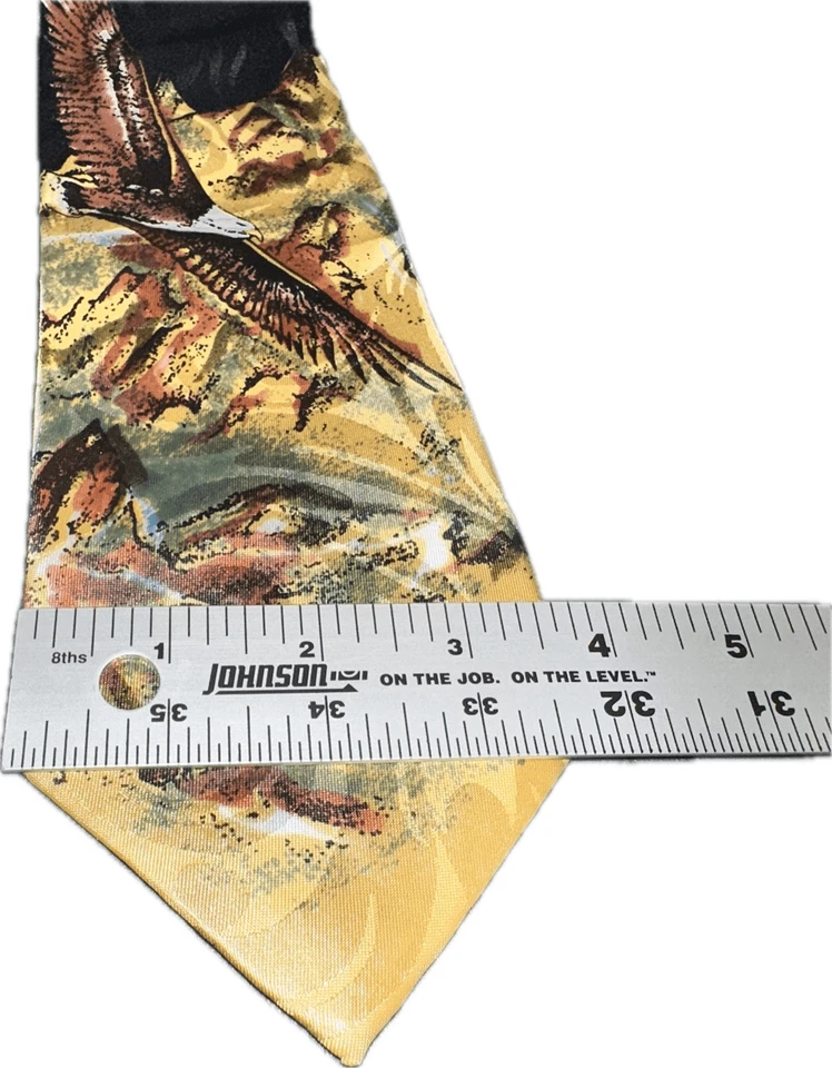 Soaring Eagles Men's Bald Eagle Necktie Patriotic Animal Bird Blue Neck Tie - Image 2 of 4