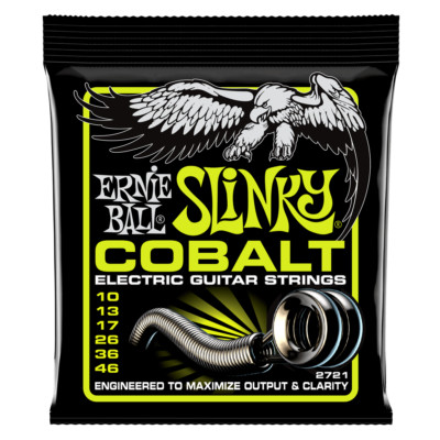 Ernie Ball 2721 Cobalt Regular Slinky Saiten für E-Gitarre 10-46 1-6 Packungen