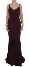 DOLCE & GABBANA Dress Bordeaux Stretch Full Length Sheath IT40 /US6 /S RRP $4800