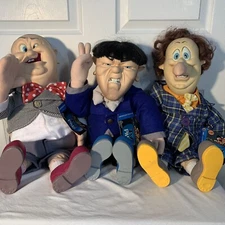 1996 Spumco Three Stooges Dolls - Moe, Larry and Curly Full Set 22" Dolls