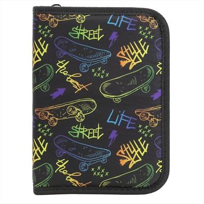 idena Schüler-Etui 28tlg. Federmappe Federmäppchen Schulmäppchen SKATEBOARD