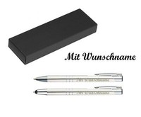 Schreibset Mit Namensgravur - Touchpen Kugelschreiber + Kugelschreiber - Weiß