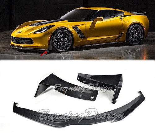 C7 Front Bumper Lower Lip Splitter with Side Extension Winglets