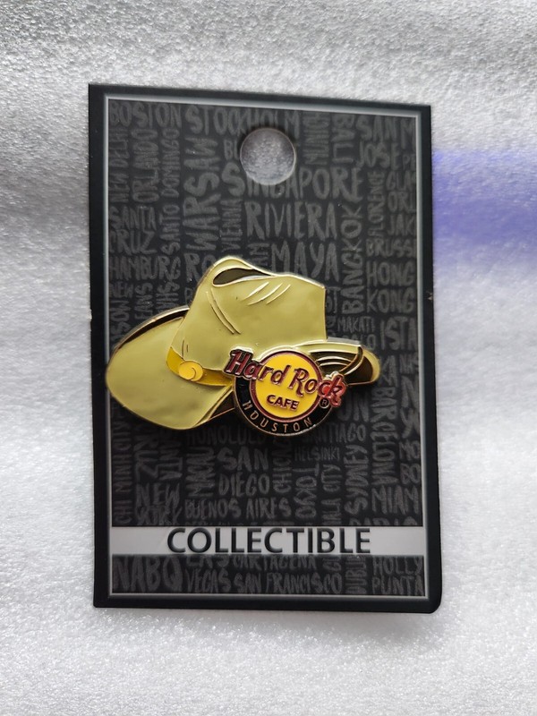 HARD ROCK CAFE HOUSTON CORE COUNTRY FLAG GUITAR PIN (MINT)