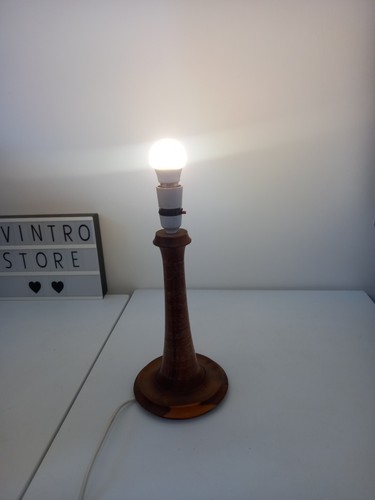 Vintage 1950s - Wooden Candlestick Table Lamp Retro Boho Tiki - Picture 2 of 7