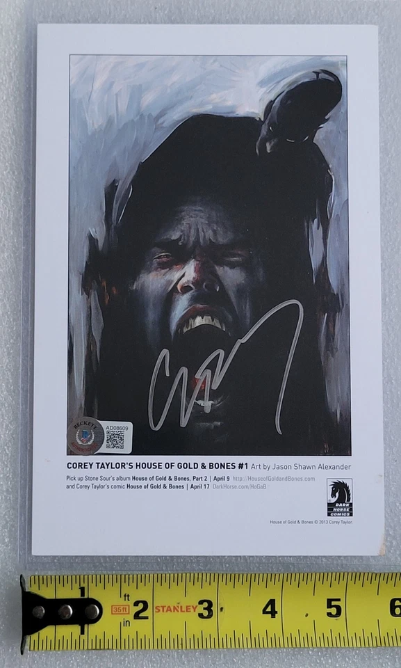 Foto de certificado de autenticidad firmada autografiada de Corey Taylor Bas Beckett 5,5 x 8,5 Foto 4 de 4