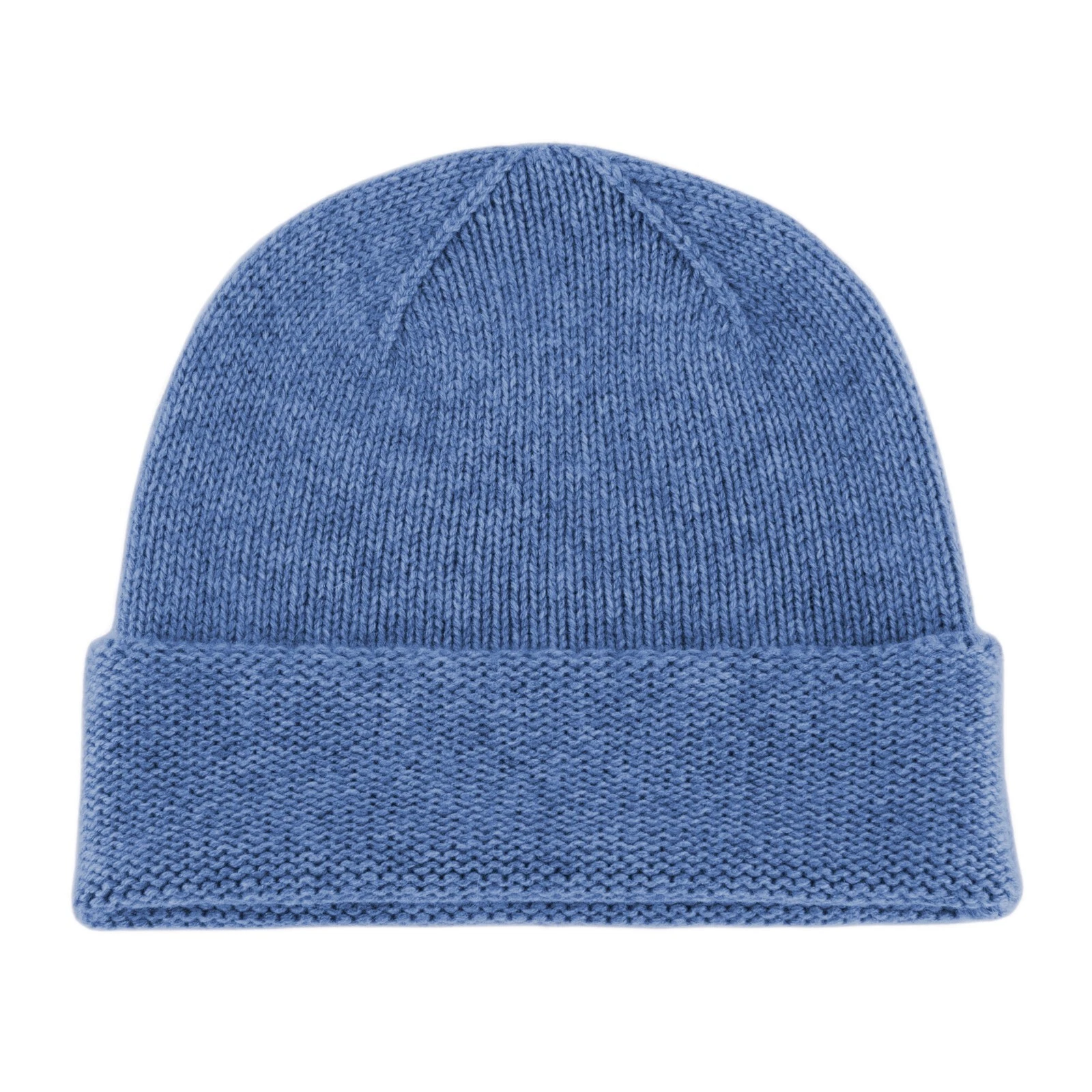 Love Cashmere Womens 100% Cashmere Beanie Hat - Denim Blue - made in Scotland
