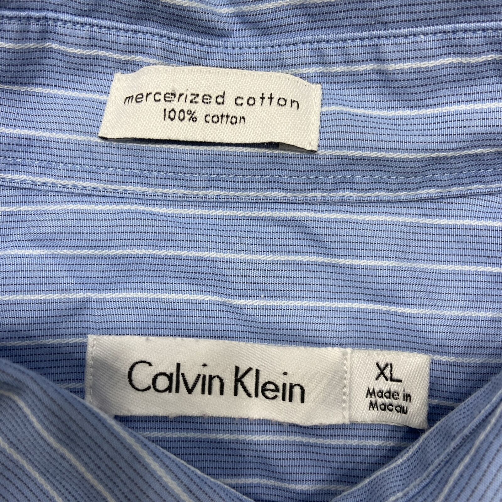 CALVIN KLEIN Button Down Collared Blue Striped Dr… - image 5