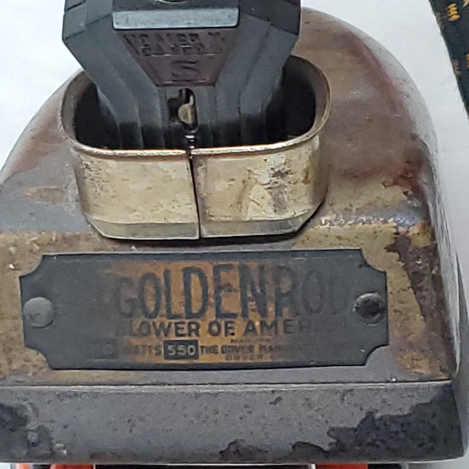 Antique Goldenrod Collectible Vtg Electric Clothes Iron Dover Mfg Company Ohio