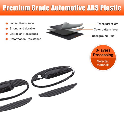 ABS Carbon Look Car Exterior Door Grab Handle Cover Trim For Corvette C5 1998-04 - Picture 4 of 10