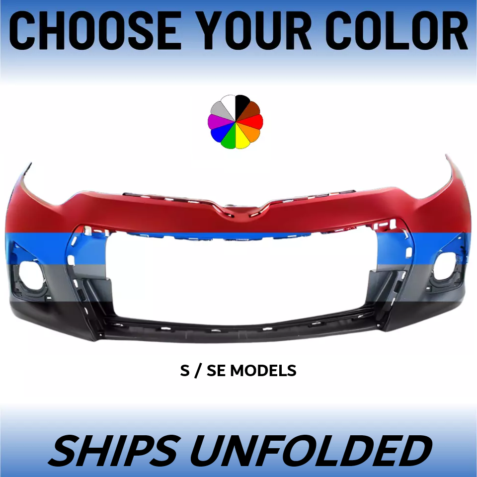 Custom Color-Painted Front Bumper for 2014-2016 Toyota Corolla S SE