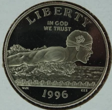 1996-S Olympic Swimming Proof Half Dollar Commemorative US Mint 50C Coin BU