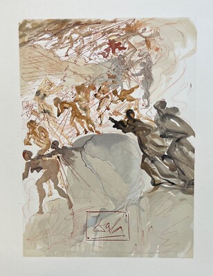Salvador Dali 1960 Plate Signed DIVINE COMEDY PURGATORY 25 Color