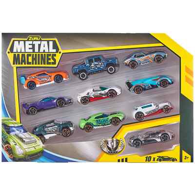 10 Stück Zuru Metal Machines einzigartige Chrom Design Druckguss Autos - Straßenfahrzeug