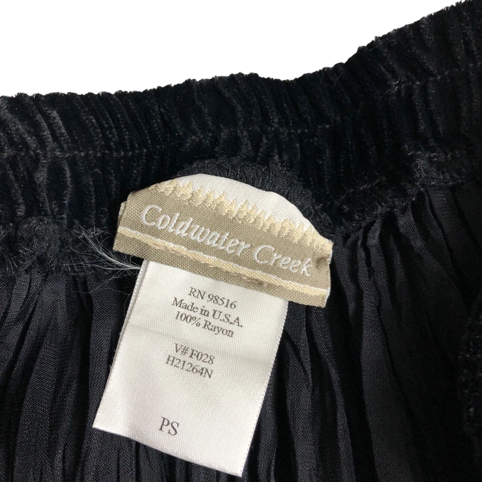 Falda vintage Coldwater Creek para mujer S P negra terciopelo midi caprichoso Y2K años 90 Foto 3 de 4