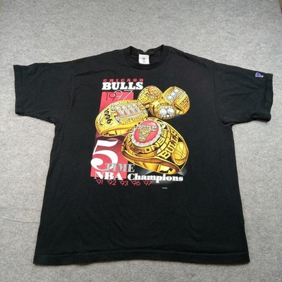 Vintage Chicago Bulls Shirt Mens 2XL Black NBA Basketball Champs Pro Player 90s