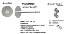 Earstuds: 100 x 4mm Titanium Studs - Butterfly Clutch