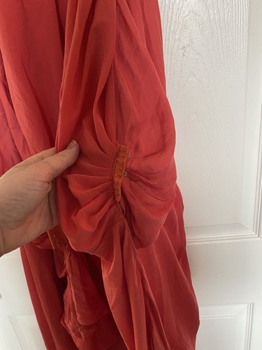Allsaints Cancity Japanese Cloth Washed Pink Silk Ruched Wrap Dress Women's SZ 6 - Picture 6 of 7