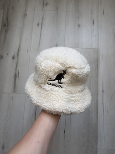 Kangol x H&M Faux Fur Teddy Bucket Hat Cream White Fuzzy Soft