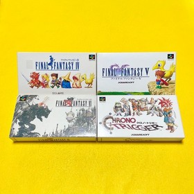Lot 4 Final Fantasy 4 5 6 IV V VI Chrono Trigger set Super Famicom SFC JP w/Box