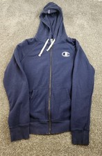 Champion Women's Full Zipper Hoodie Blue Size Medium with Pockets