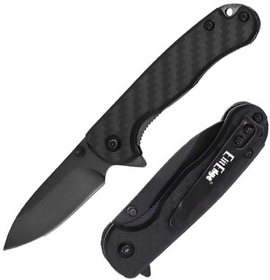 ElitEdge Linerlock Folding Knife 2.25'' 8Cr13MoV Steel Blade Carbon Fiber Handle