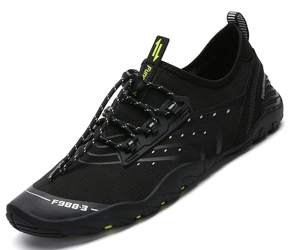 Scarpe Acquatiche Uomo Donna Da Scoglio E Piscina – Nero, Taglia 44 EU – Gomma, Suola Piatta, Infilata