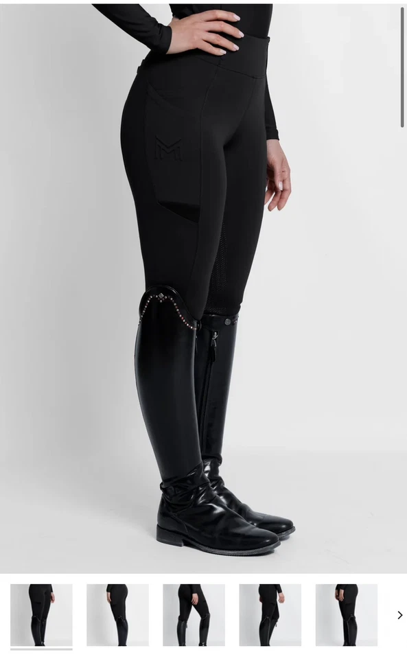 Pantalones cortos Maximilian Equestrian Tech pequeños negros Foto 2 de 4