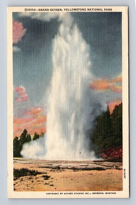 #ad #ad Yellowstone National Park Grand Geyser Series #10154 Vintage c1956 Postcard $0.99