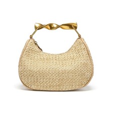 Straw Bag for Women,Boho Chic Woven Hobo Tote Handbag,Handmade Straw Crescent...