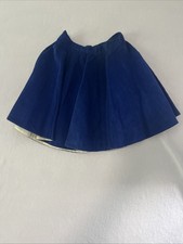 Vintage 70s Corduroy A-Line Mini Skirt Cheer Skater High Waist Lined Navy XS S