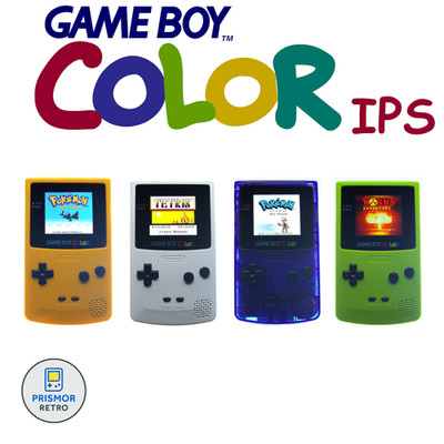 Nintendo Game Boy Color mit HD IPS Display in Originalgröße, neues Gehäuse, GBC