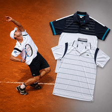 Lacoste Andy Roddick Tennis Polo Bundle 2 Size 5 L Sport Rare 2010 Striped