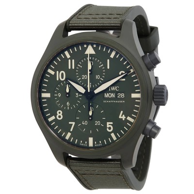 IWC Pilot Top Gun Woodland Chronograph Automatic Green Dial Men's Watch IW389106