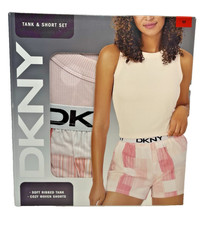 New DKNY Women's Size Medium 8-10 2-Piece Soft Tank  Woven Short Set