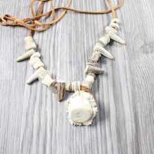 Antler Bead  Necklace  #415n    Mountain Man Necklace