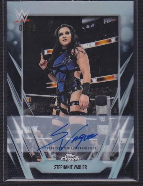 2026 TOPPS CHROME WWE STEPHANIE VAQUER BLACK VARIATION AUTO 7/10!!!!!