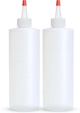 2 Pack 12Oz Empty Squeeze Bottles for Ketchup Mustard Condiments Sauce