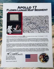 APOLLO 17 FLOWN TO THE MOON CUT LUNAR MAP RELIC ARTIFACT HISTORY CERTIFIED SCCS