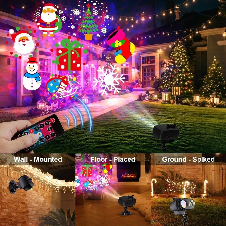 64 Patterns Halloween Christmas Indoor Outdoor LED Moving Laser Projector Light - Image 3 of 4